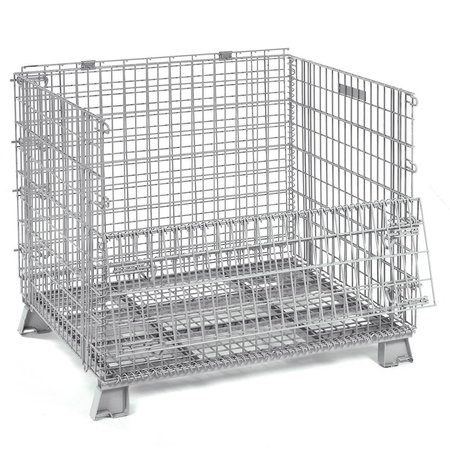 GLOBAL INDUSTRIAL 40x32x34-1/2 Folding Wire Container, 4000 Lb Capacity 239341